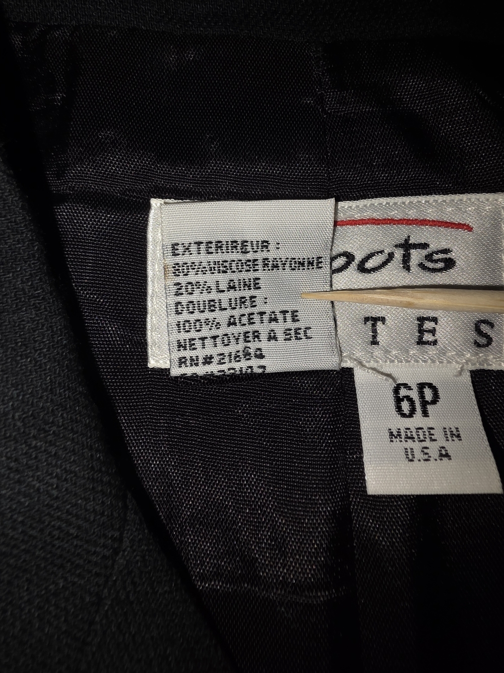 1990s Vintage Talbots Black Double-Breasted Women’s Jacket/Blazer Made In USA - Picture 5 of 9